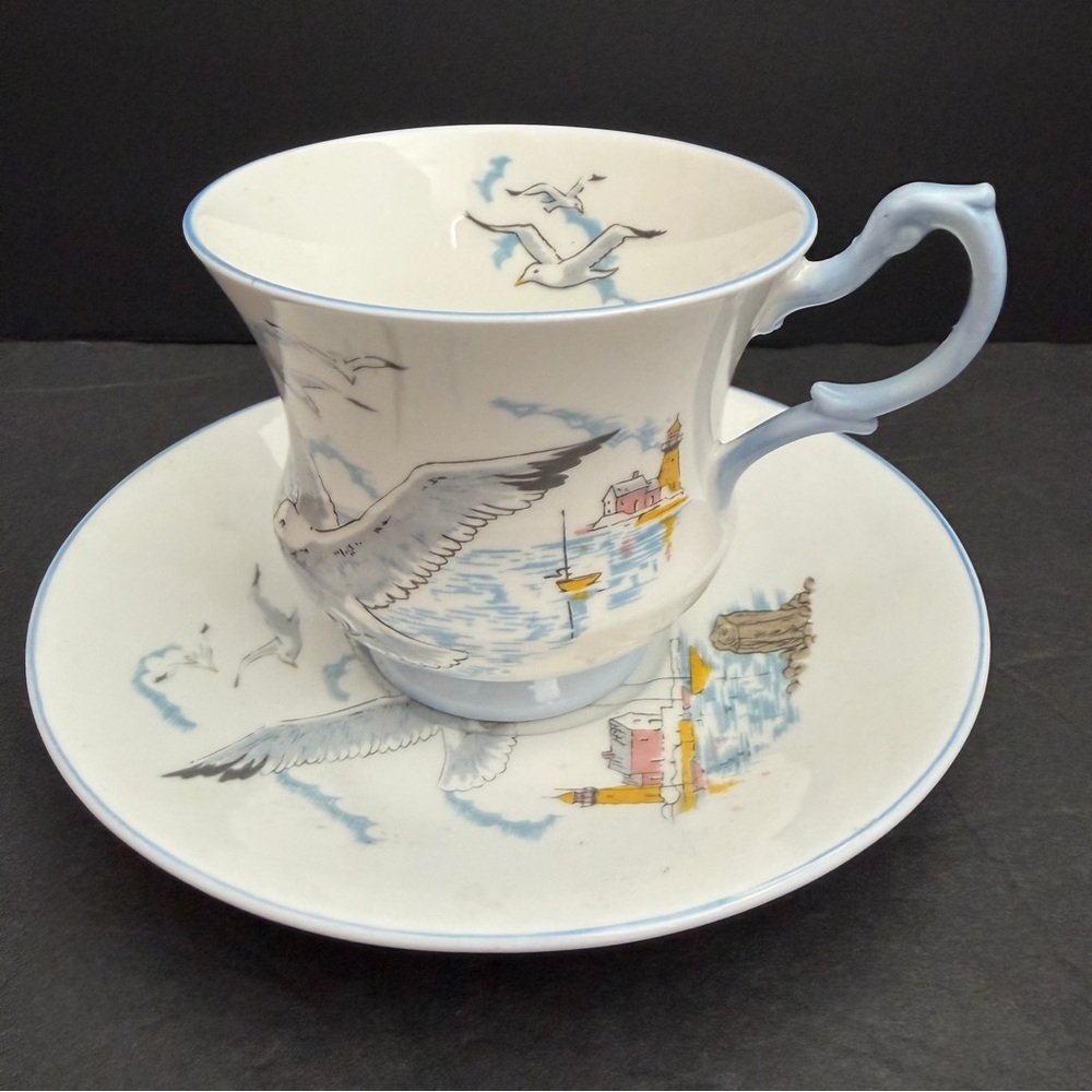Queen's Fine Bone China Teacup and Saucer Seagull